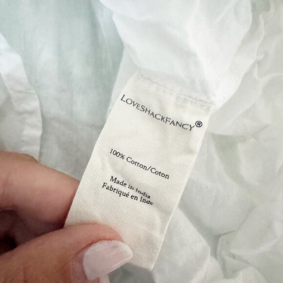 LOVESHACKFANCY Carlo Ruffle Lace Mini Dress Bonnet Blue XS - Picture 9 of 10